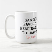 Personalized Santa's Respiratory Therapist Koffiemok (Links)