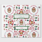 Personalized Santa's Workshop Christmas Gift Wrap Cadeaupapier (Vlak)