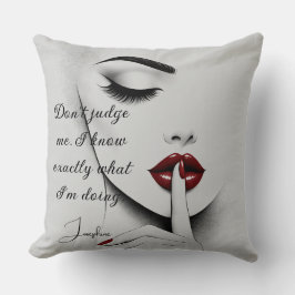 Personalized Sassy Quote Red Lips Beauty Glam Chic Kussen