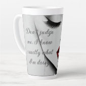 Personalized Sassy Quote Red Lips Beauty Glam Chic Latte Mok (Linkerhoek)