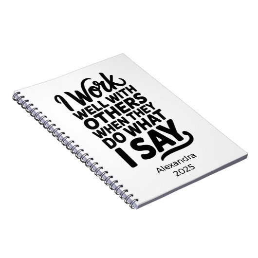 Personalized Sassy Workplace Humor Notitieboek (Rechterzijde)