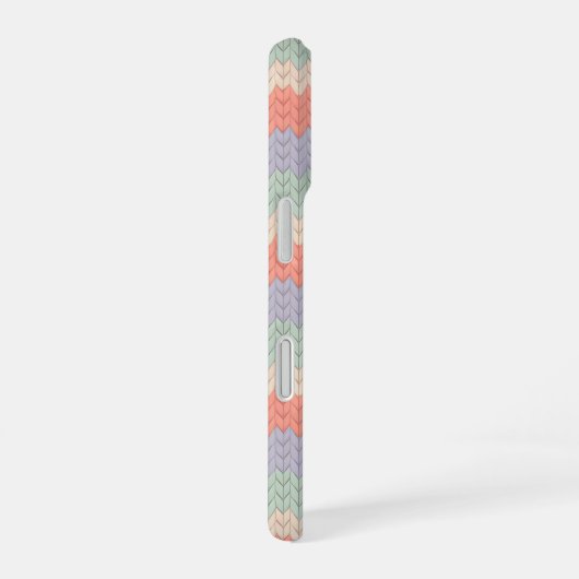 Personalized Scandinavian Pastel Knit Pattern Name iPhone 16 Hoesje (Rechterkant)