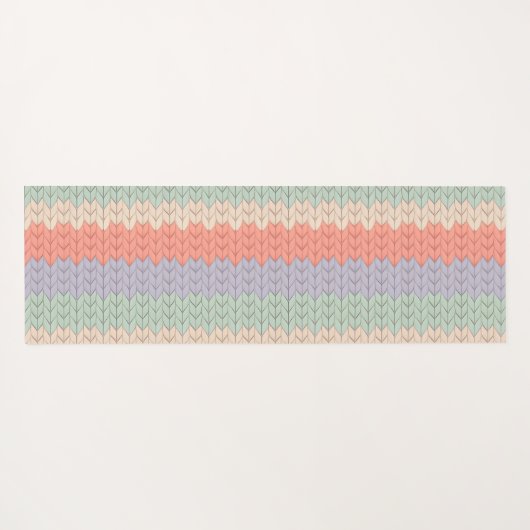 Personalized Scandinavian Pastel Knit Pattern Name Yogamat (Achterkant (horizontaal))