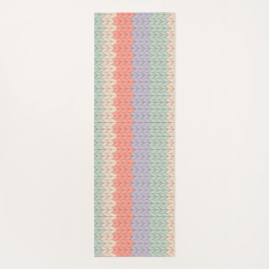 Personalized Scandinavian Pastel Knit Pattern Name Yogamat (Achterkant)