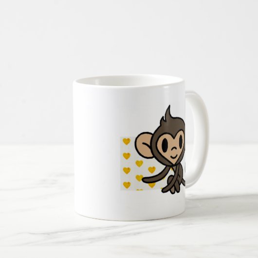 *!PERSONALIZED!* schattige aap Koffiemok (Voorkant rechts)