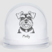 Personalized Schnauzer Dog Christmas Sneeuwbol (Voorkant)