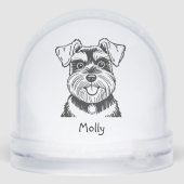 Personalized Schnauzer Dog Christmas Sneeuwbol (Achterkant)