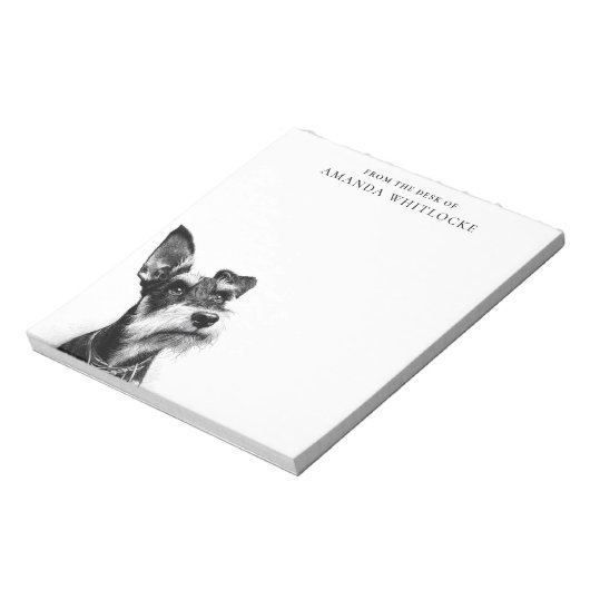 Personalized Schnauzer Notitieblok (Linkerzijde)
