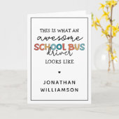 Personalized School Bus Driver Appreciny Kaart (Gele Bloem)