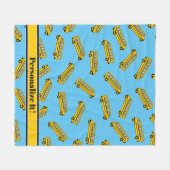 PERSONALIZED School Bus Pattern Fleece Deken (Voorkant (Horizontaal))