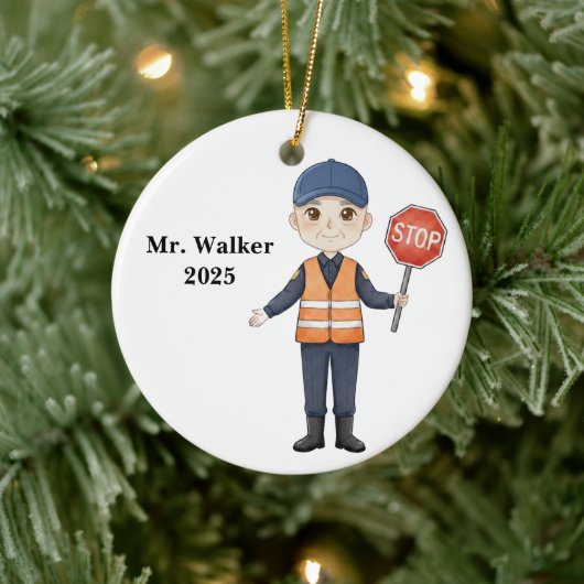 Personalized School Crossing Guard Keramisch Ornament (Boom)
