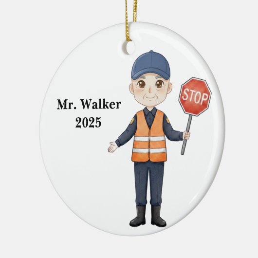Personalized School Crossing Guard Keramisch Ornament (Links)