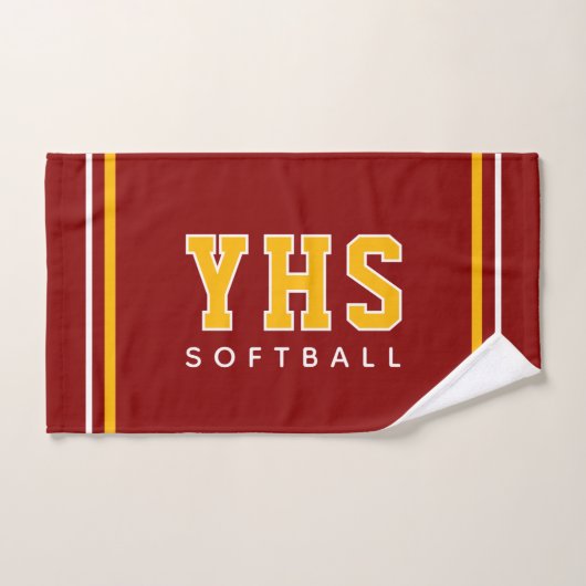 Personalized School Initials Softball Sport Team Handdoek (Handdoek)