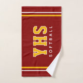 Personalized School Initials Softball Sport Team Handdoek (Handdoek)