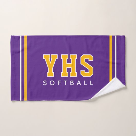 Personalized School Initials Softball Sport Team Handdoek (Handdoek)