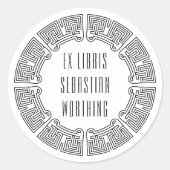 Personalized Sci-Fi Maze Ex Libris Sticker (Voorkant)