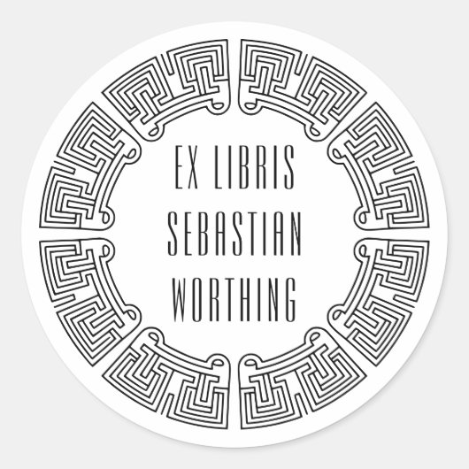 Personalized Sci-Fi Maze Ex Libris Sticker (Voorkant)