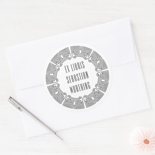 Personalized Sci-Fi Maze Ex Libris Sticker (Envelop)