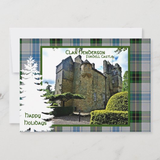 Personalized Scottish Clan Henderson Tartan Feestdagenkaart (Voorkant)