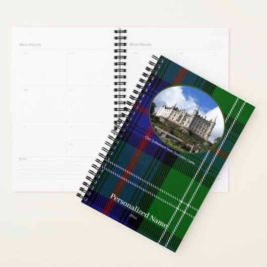Personalized Scottish Clan Sutherland Tartan Planner (Display)