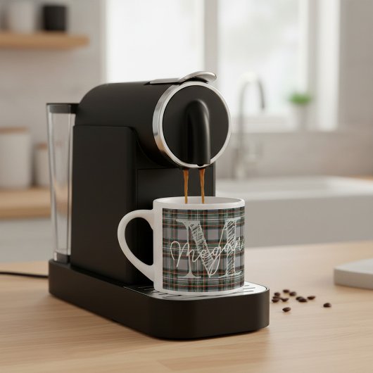 Personalized Scottish Plaid Coffee Mini Mug Espresso Kop