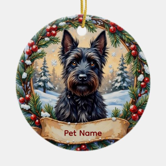 Personalized Scottish Terrier Christmas Keramisch Ornament (Voorkant)