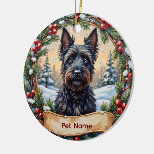 Personalized Scottish Terrier Christmas Keramisch Ornament (Links)