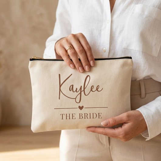 Personalized Script Bridesmaid Pouch Wedding Gift Etui