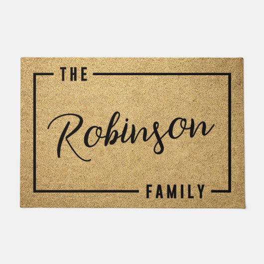 Personalized Script Family Name Doormat Custom Deurmat (Voorkant)