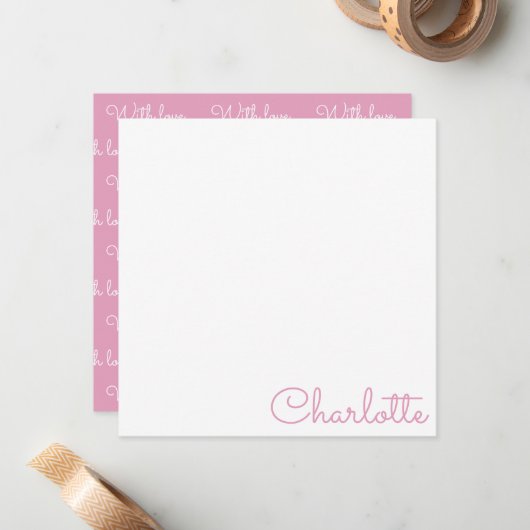 Personalized Script Name  Notitiekaartje (Voorkant / Achterkant in situ)