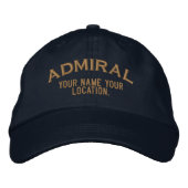 Personalized Sea Admiral Hat Geborduurde Pet (Voorkant)