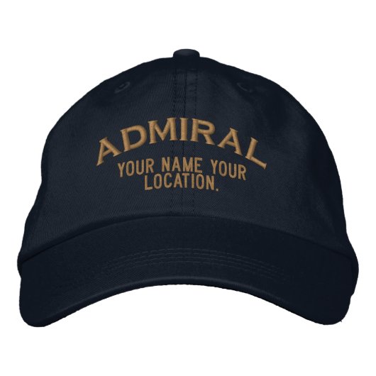Personalized Sea Admiral Hat Geborduurde Pet (Voorkant)