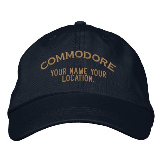 Personalized Sea Commodore Hat Geborduurde Pet (Voorkant)