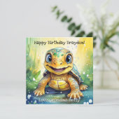 Personalized Sea Turtle Birthday with Color Page Kaart (Staand voorkant)