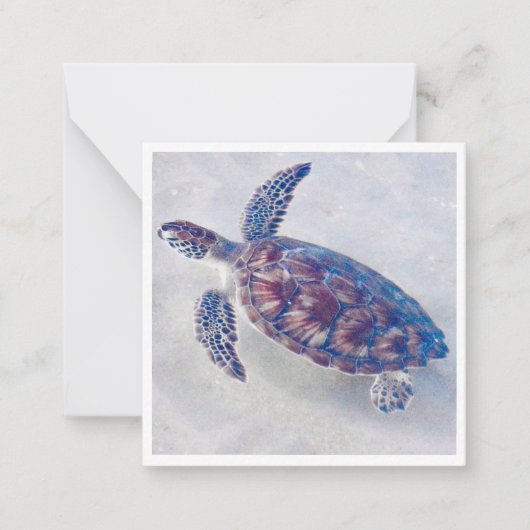 Personalized Sea turtle mini notecards Notitiekaartje (Voorkant)