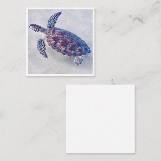 Personalized Sea turtle mini notecards Notitiekaartje (Voorkant / Achterkant)