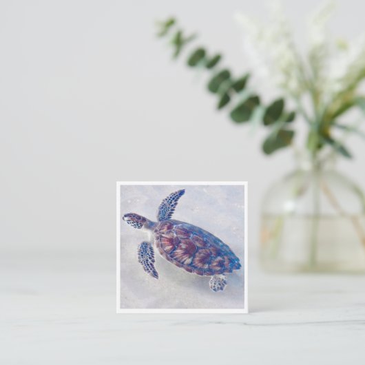 Personalized Sea turtle mini notecards Notitiekaartje (Staand voorkant)