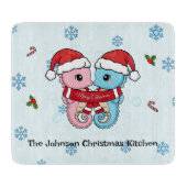 Personalized Seahorse Christmas Cutting Board Snijplank (Voorkant)