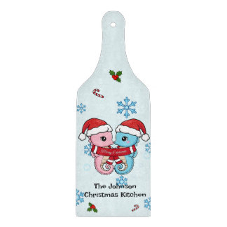 Personalized Seahorse Christmas Cutting Board Snijplank