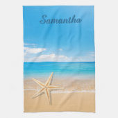 Personalized Seaside Kitchen Towel Theedoek (Verticaal)