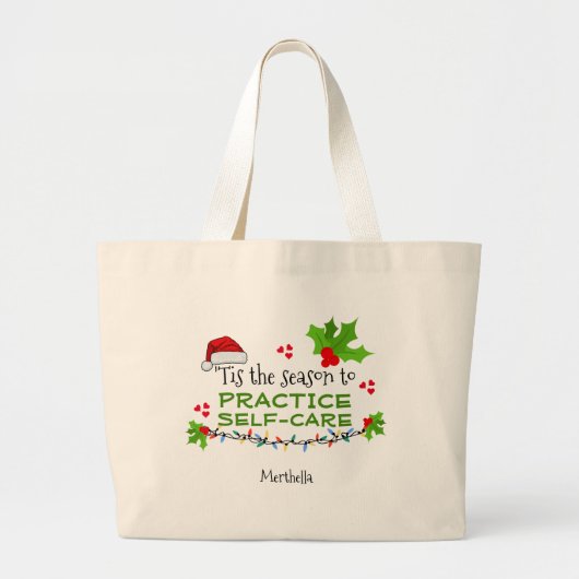 Personalized SEASON FOR SELF-CARE Christmas Grote Tote Bag (Voorkant)
