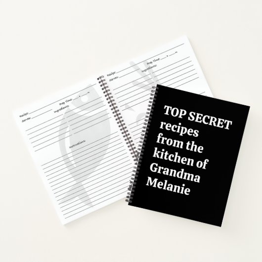 Personalized Secret Grandma Funny Quote Recipe Notitieboek (Binnen)