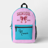 Personalized Senior 2026 with Pink Bow  Bedrukte Rugzak (Voorkant)
