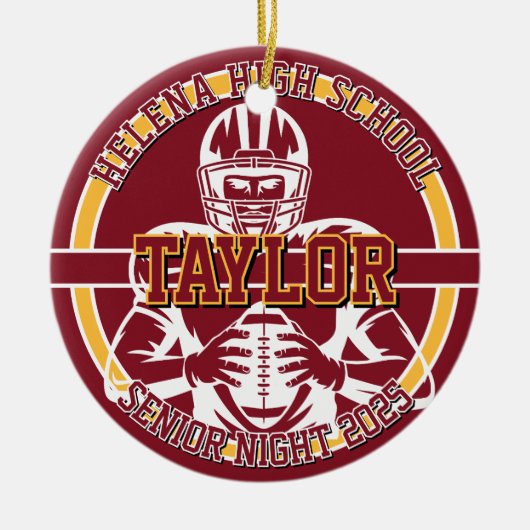Personalized Senior Night Football High School Keramisch Ornament (Voorkant)