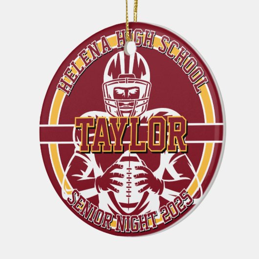 Personalized Senior Night Football High School Keramisch Ornament (Links)