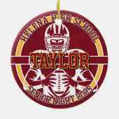 Personalized Senior Night Football High School Keramisch Ornament (Achterkant)