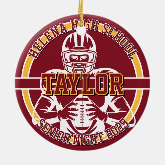 Personalized Senior Night Football High School Keramisch Ornament (Achterkant)