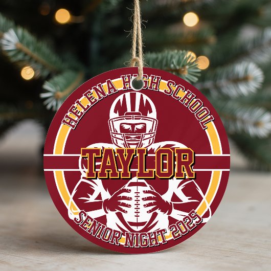 Personalized Senior Night Football High School Keramisch Ornament