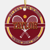 Personalized Senior Night Tennis High School Keramisch Ornament (Voorkant)