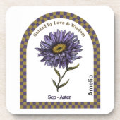 Personalized September Birth Month Flower Coaster Bier Onderzetter (Voorkant)